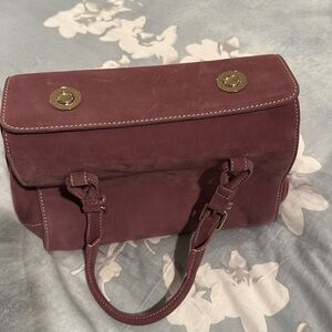 Celine suede bag worn once, dusty rose color, vintage